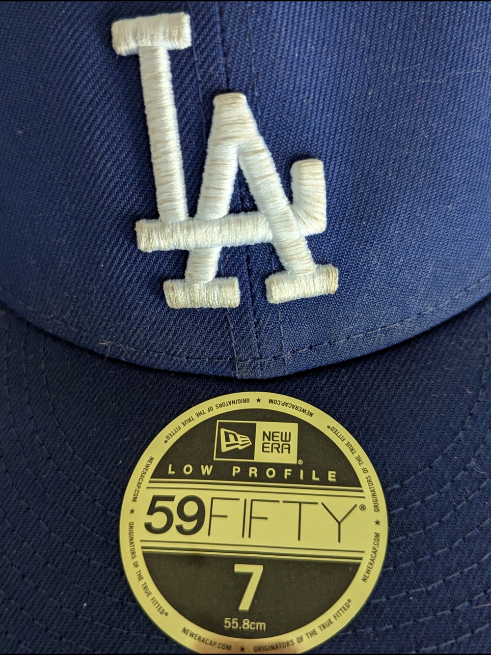 New Era Blue LA Dodgers Logo 59Fifty Size 7 Official On Field Cap Nora Rose MLB - Picture 3 of 10